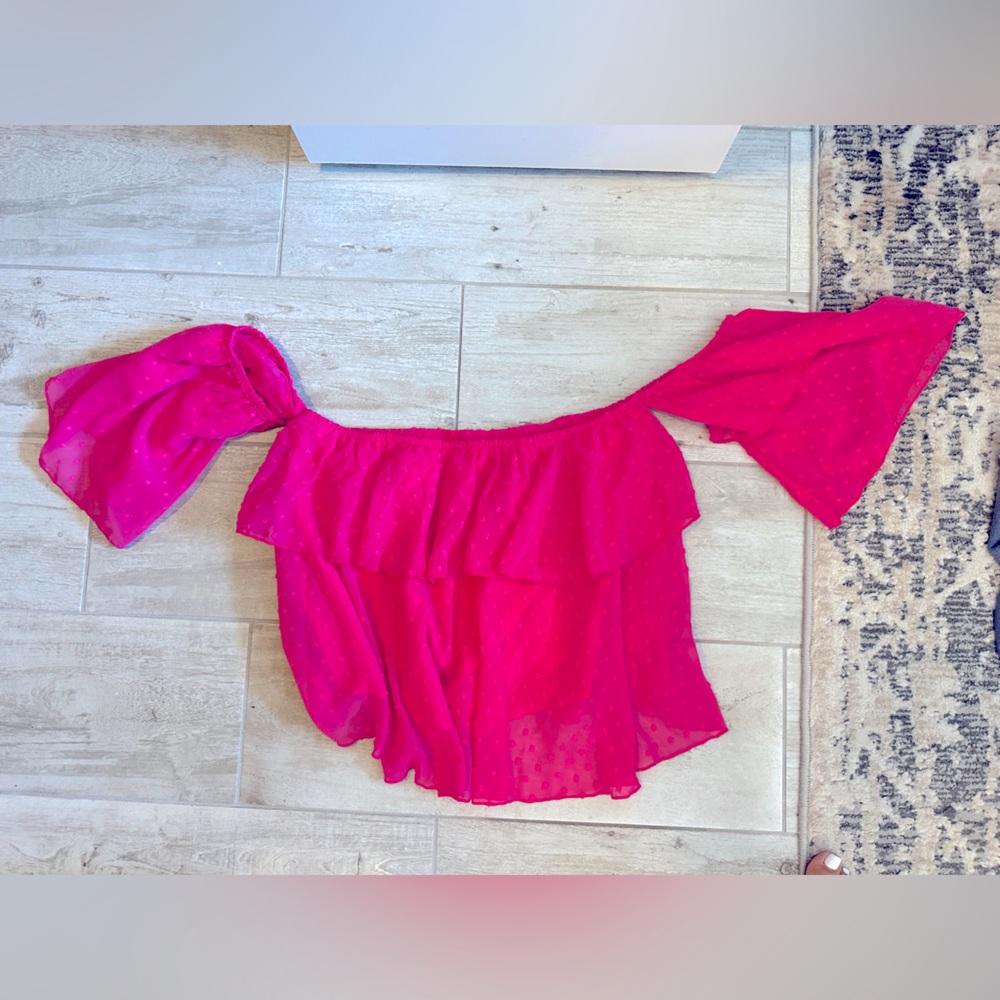 Pink lg off shoulder top